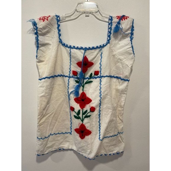 Vintage Tops - ❤️😎🆒 Vintage Clothes Women's Top Shirt Fringe Tank Top Flowers Tassel Large/XL